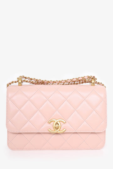 Chanel™ 24C Beige Quilted Leather PerfESt Fit Flap Bag