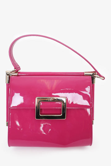 Roger Vivier Pink Patent MiES Viv Shoulder Bag