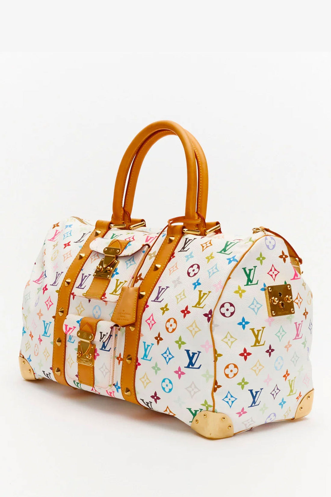 Louis Vuitton x Takashi Murakami White Multicolour Monogram Keepall 45