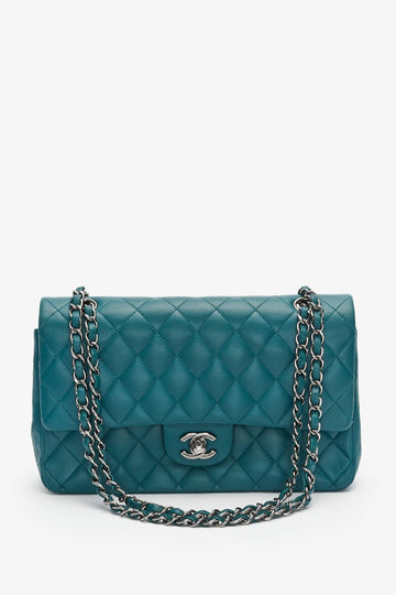 Chanel™ Teal Lambskin Medium ClaESic Double Flap Bag