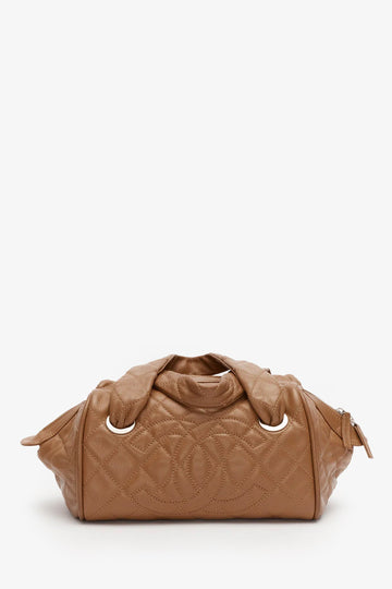 Chanel™ Brown Quilted Caviar Leather Timeless Bowler Bag