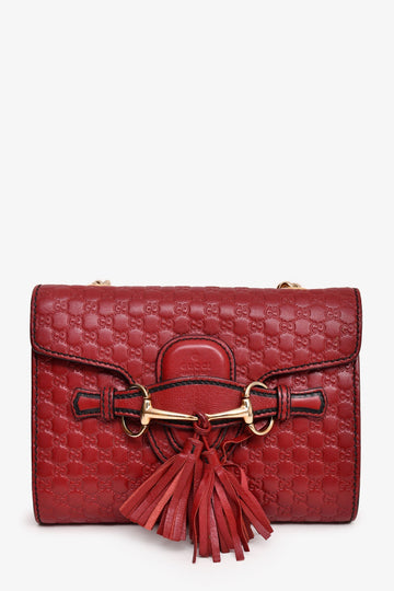 Gucci Burgundy Guccisima Leather 'Emily' Chain CroESbody