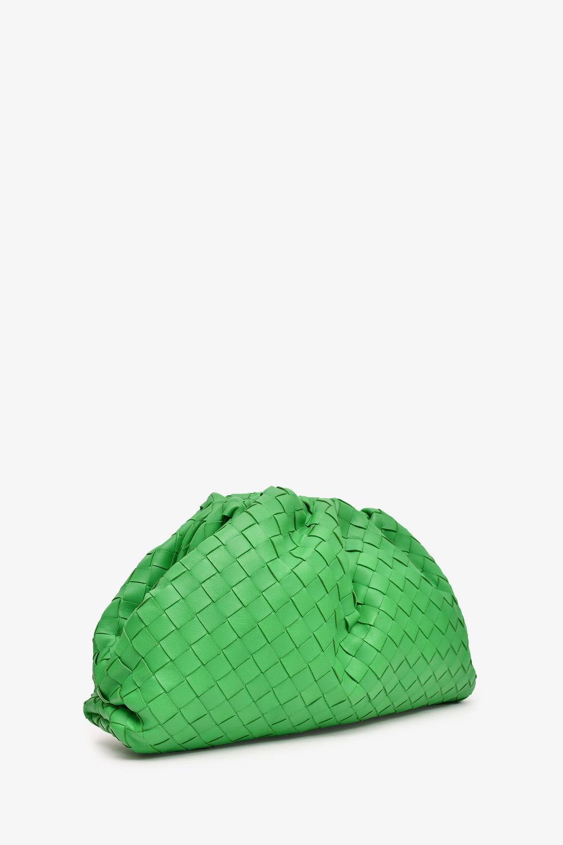Bottega Veneta Green Leather IntrESciato Pouch