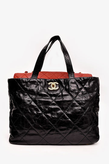 Chanel™ 2008/9 Black/Red Leather Portobello Tote Bag