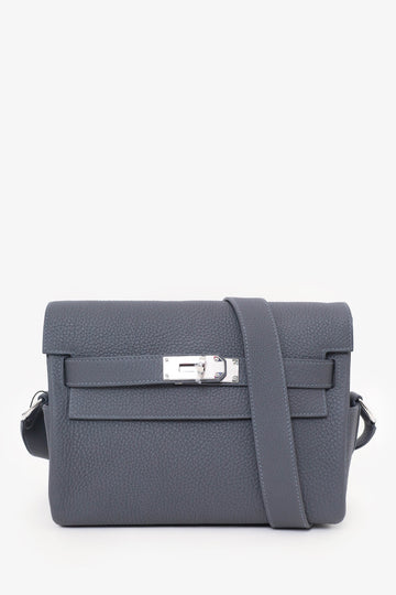 Hermes 2024 Grey Togo Leather Kelly MeESenger Bag
