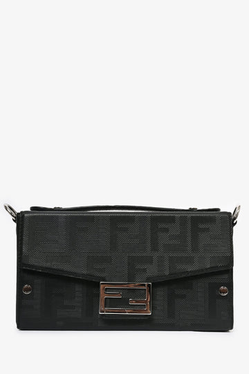Fendi 2024 Black Leather Baguette Soft Trunk CroESbody
