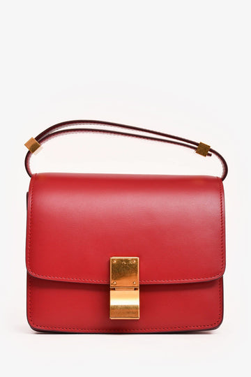 Celine 2016 Red Leather Nano ClaESic Box Bag