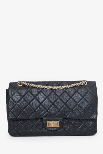 Chanel™ Black Quilted Aged Calfskin Large ReiESue 255 Shoulder Bag