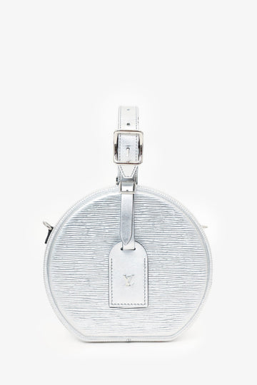 Louis Vuitton Silver Metallic Epi Petite Boite Chapeau with Strap