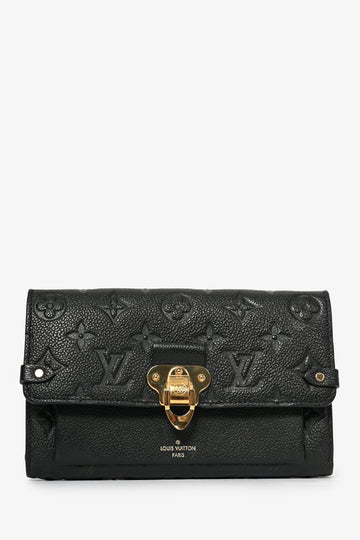 Louis Vuitton 2019 Black Empreinte Leather 'Vavin' Wallet on Chain Bag