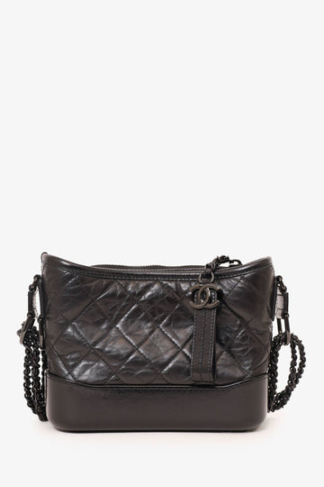 Chanel™ 2019 So Black Quilted Leather Small Gabrielle Crossbody Bag