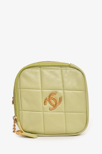 Chanel™ 2019-2020 Green Lambskin Leather Diamond CC CroESbody