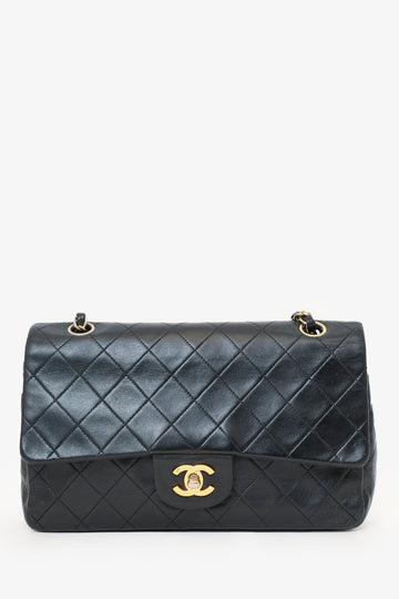 Chanel™ 1991-94 Black Lambskin Medium Double Flap Shoulder Bag Chanel 1991-94 Black Lambskin Medium Double Flap Shoulder Bag