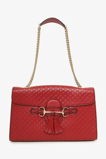 Gucci Burgundy Guccisima Leather 'Emily' Chain CroESbody