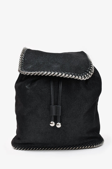 Stella McCartney 2015 Black Faux Leather Falabella Backpack