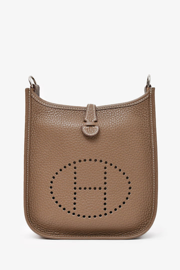 Hermes 2018 Taupe Clemence Leather Evelyne TPM