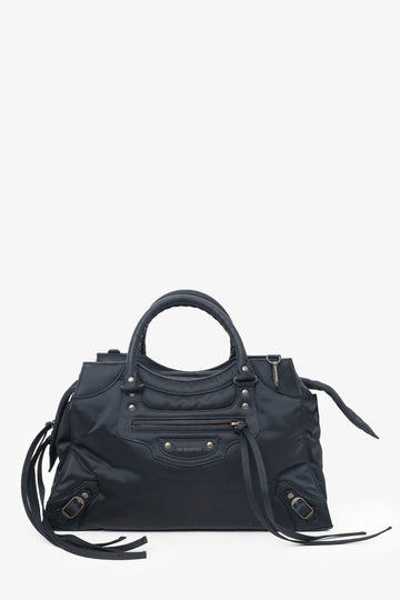Balenciaga Black Nylon Neo ClaESic Medium Shoulder Bag