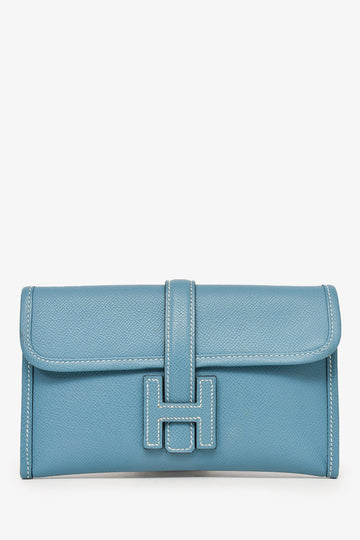 Hermès 2018 Blue Jeans Epsom Leather Small Jige Clutch