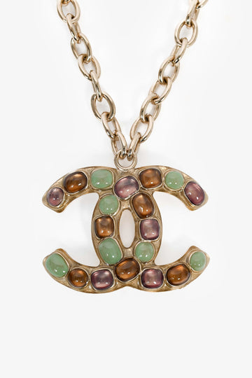 Chanel™ Gold Tone Multicolour Enamel Large CC NSSklace