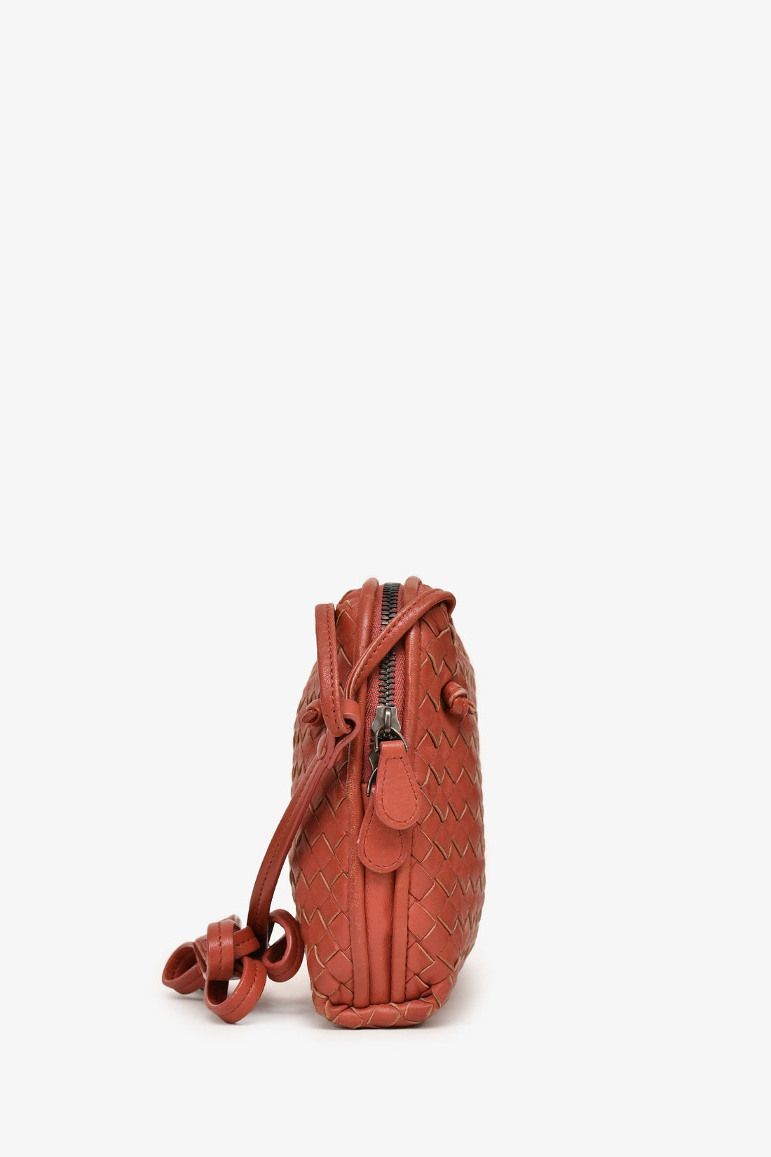 Bottega Veneta Burgundy Leather IntrESciato CroESbody Bag (As Is)
