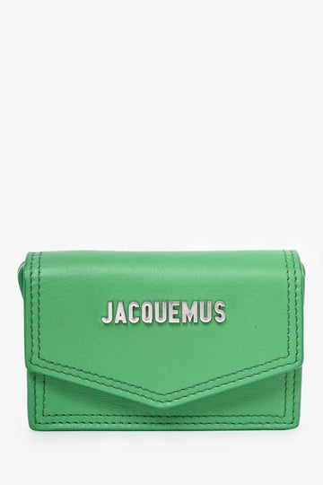 Jacquemus Green Leather Nano 'Porte Azur' Card Holder CroESbody
