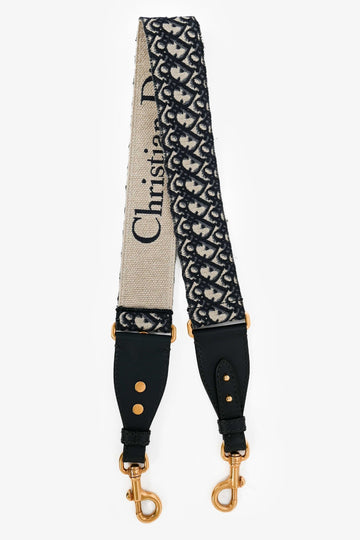 Christian Dior Navy Oblique Guitar Strap