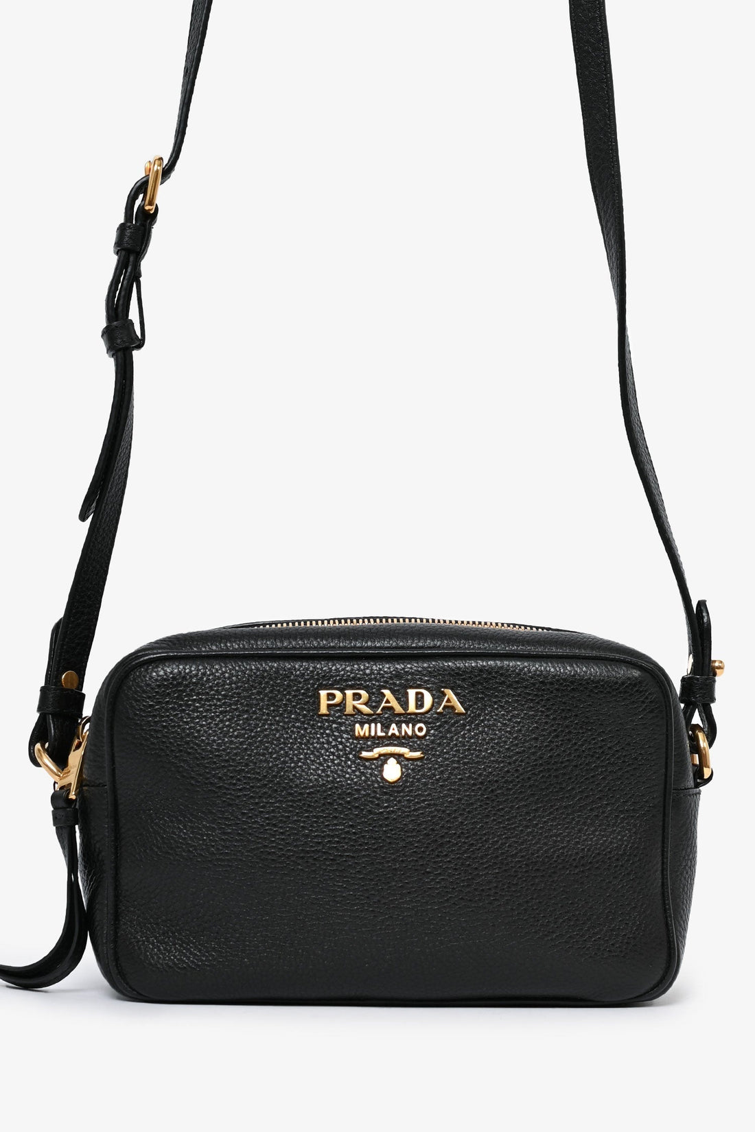 Prada Black Leather Camera CroESbody with Extra Canvas Strap