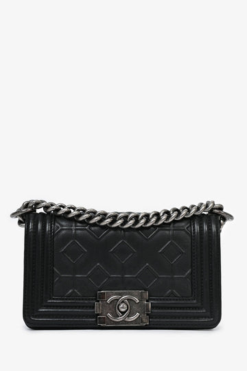 Chanel™ 2012-13 Black 'Arabesque' EmboESed Leather Small Boy Bag