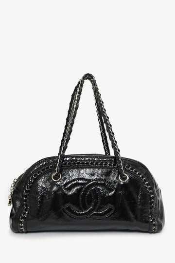 Chanel™  2005/06 Black Patent Leather CC Luxe Ligne Bowling Bag