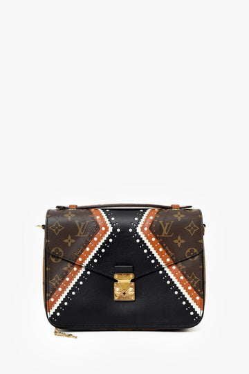 Louis Vuitton Black/Brown Leather Monogram Pochette Metis Brogue Bag with Strap