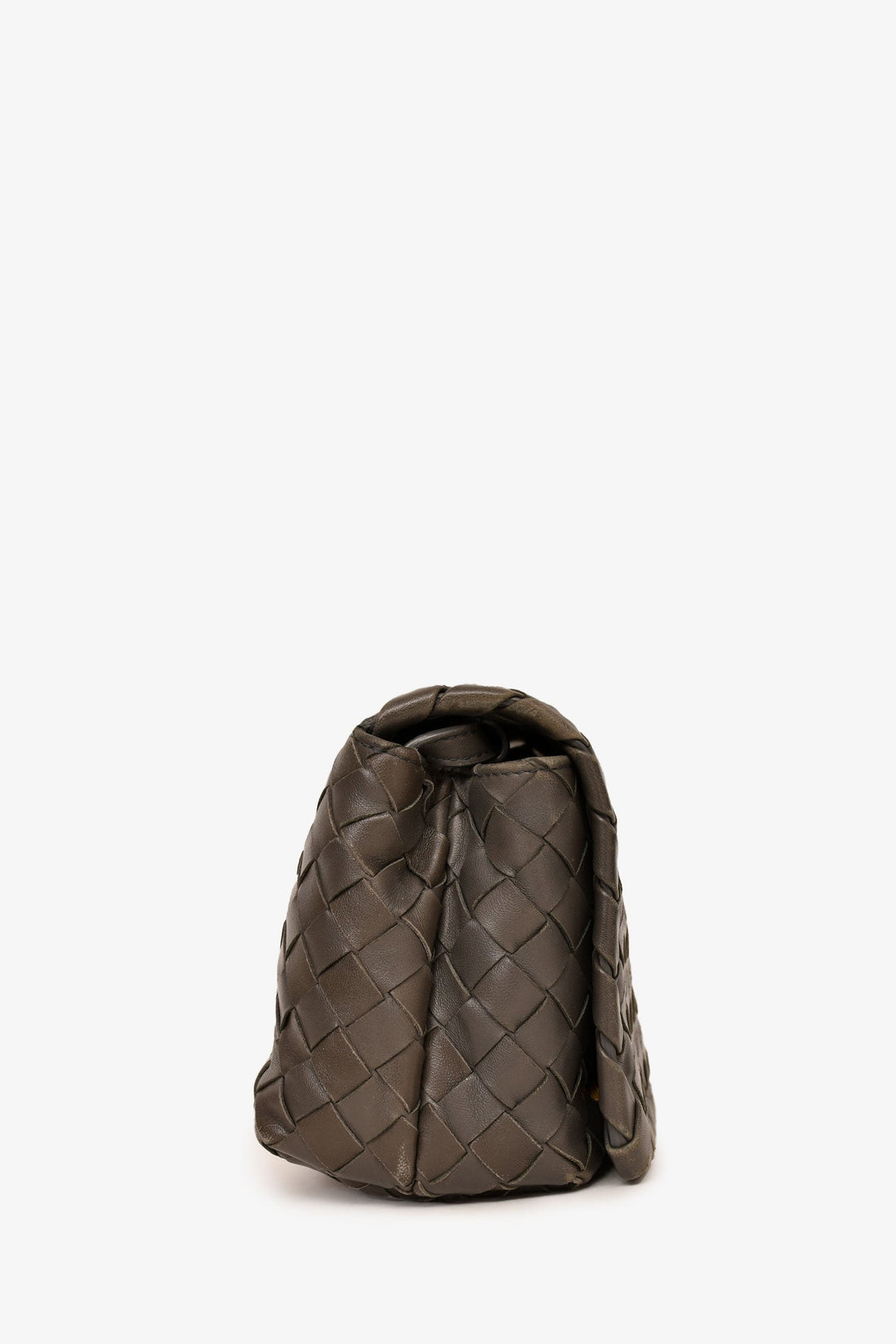 Bottega Venetta Grey Leather IntrESciato Flag bag
