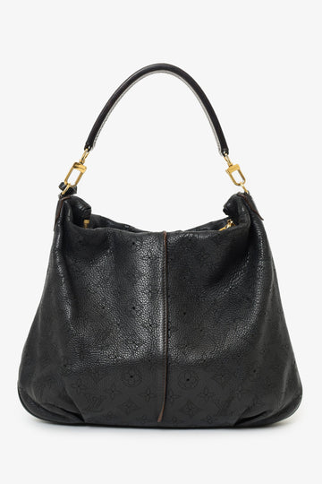Louis Vuitton Black Leather Mahina Selene Hobo Bag