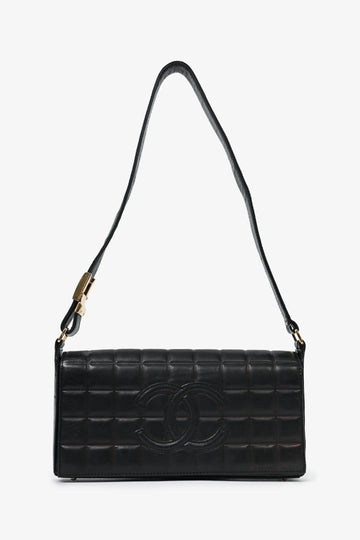 Chanel™ 2002-03 Vintage Black Chocolate Bar CC Shoulder Bag