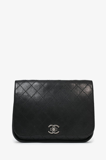 Chanel™ 2014 Black Quilted Leather Paris-Edinburgh Large Highlander MeESenger Bag