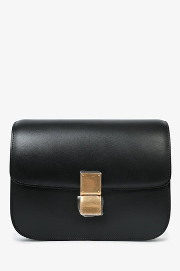 Celine Black Leather ClaESic Medium Shoulder Bag