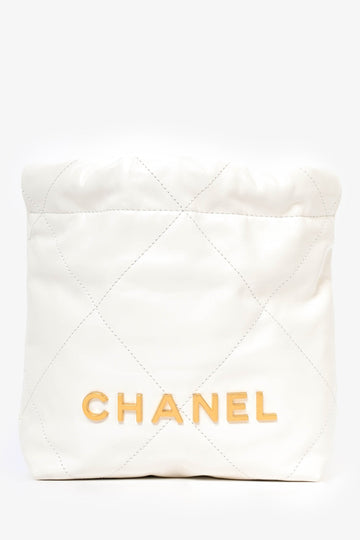 Chanel™ 22 White Lambskin Mini Hobo