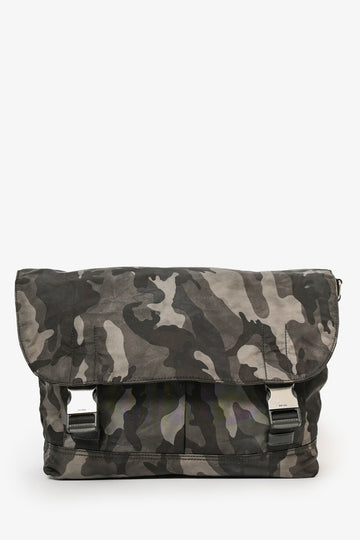Prada Green DistreESed Camouflage Nylon MeESenger Bag