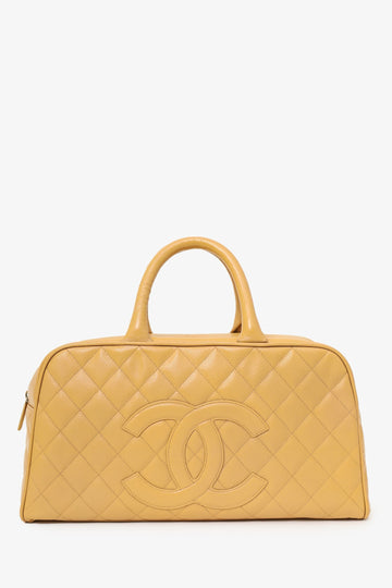 Chanel™ 2004-05 Beige Caviar Large Bowler Bag
