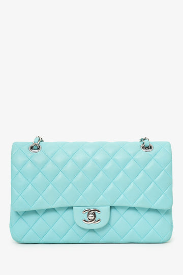 Chanel™ 2019 Turquoise Leather Quilted Double Flap (As Is)