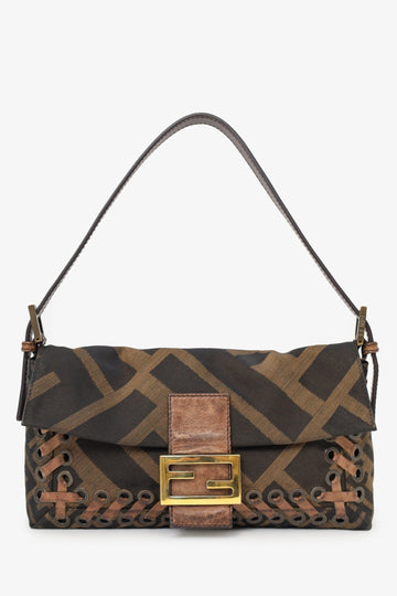 Fendi Brown Zucca Baguette Grand Shoulder Bag