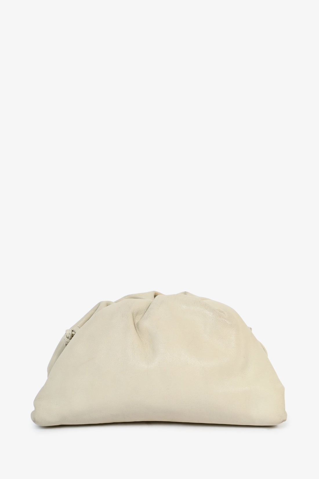 Bottega Veneta Cream Leather Mini Pouch Clutch (As Is)