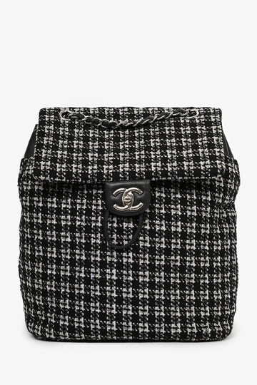 Chanel™ 2016 Black/Silver Tweed 'Urban Spirit' Backpack