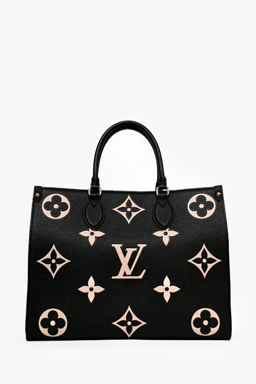 Louis Vuitton Black/Beige Giant Empreinte Onthego MM Tote