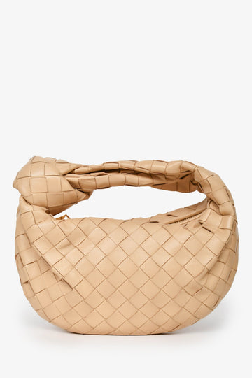 Bottega Veneta Beige IntrESciato Leather Mini Jodie