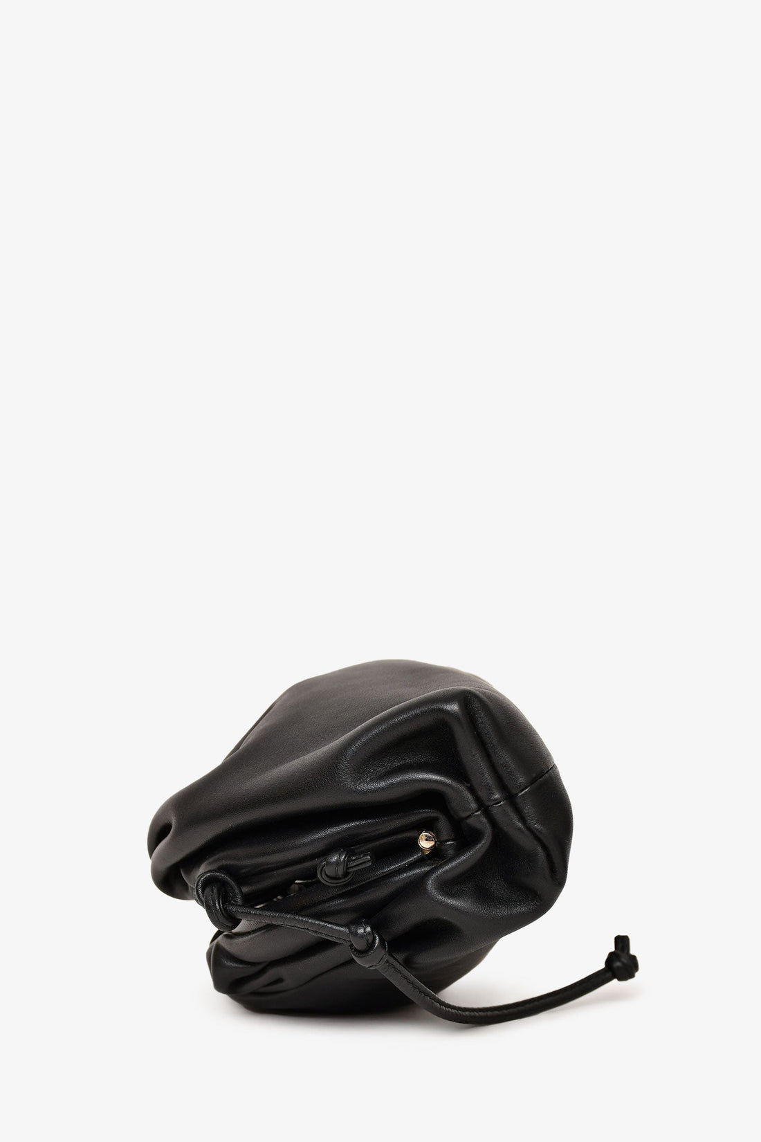 Bottega Black Smooth Leather Mini Pouch CroESbody