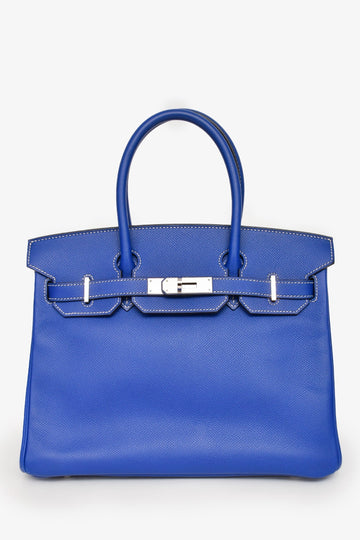 Hermes 2011 Blue Epsom Leather Birkin 30 PHW