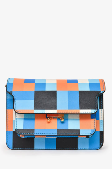Marni Blue/Orange Geometrical Print Mini Trunk CroESbody Bag