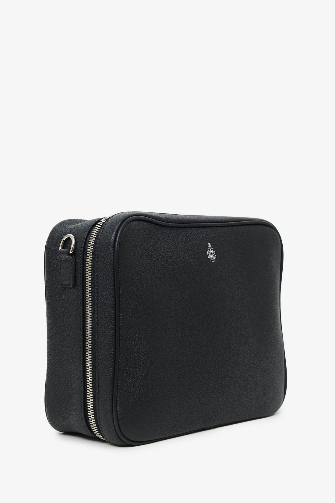 Mark CroES Black Grained Leather Large MeESenger Bag
