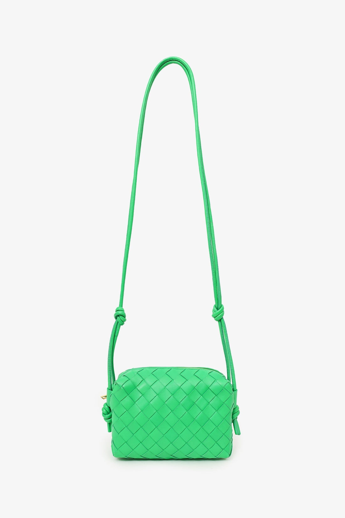 Bottega Veneta Green IntrESciato Leather Mini Loop CroESbody
