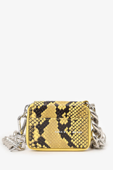 Kara Yellow Python EmboESed Wallet Chain CroESbody Bag